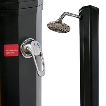 Nemaxx SD35B Solardusche - schwarze Gartendusche mit UV-beständigem Wassertank 35 Liter - mit schwenkbarem Regenduschkopf - 