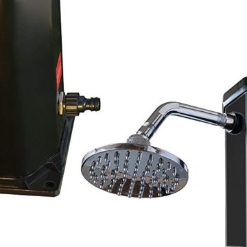 Nemaxx SD35B Solardusche - schwarze Gartendusche mit UV-beständigem Wassertank 35 Liter - mit schwenkbarem Regenduschkopf - 