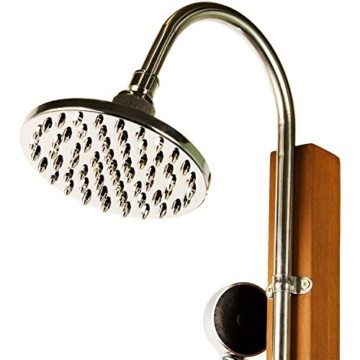 STILISTA® Gartendusche Cascata aus 100% FSC zertifiziertem Shorea-Hartholz, geölt inkl. Handbrause - 