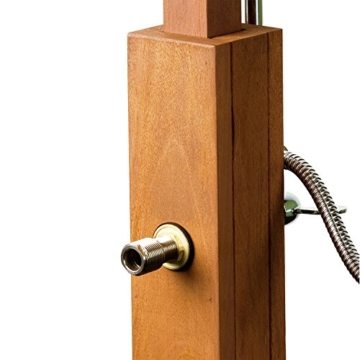 STILISTA® Gartendusche Cascata aus 100% FSC zertifiziertem Shorea-Hartholz, geölt inkl. Handbrause - 