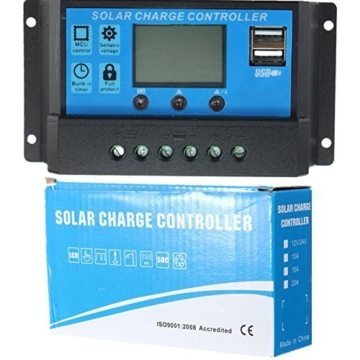 Mohoo Solar Panel Regler Laderegler Intelligente Heim 20A 12V-24V LCD Display Solarladeregler Mit USB - 